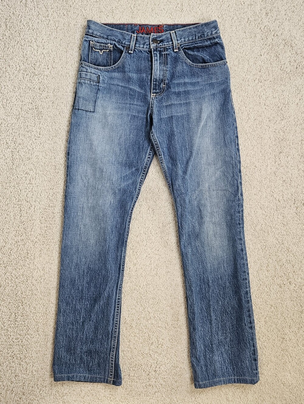 Kimes Ranch Mens Jeans James Straight Fit Dark Denim 30X32 USA Western Cotton